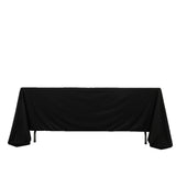Scuba Rectangular 72x120 Tablecloth Black - Wrinkle Free & Stain Resistant Table Cover#whtbkgd