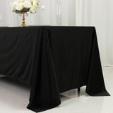 Scuba Rectangular 72x120 Tablecloth Black - Wrinkle Free & Stain Resistant Table Cover