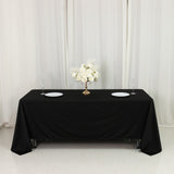 Scuba Rectangular 72x120 Tablecloth Black - Wrinkle Free & Stain Resistant Table Cover