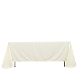 Scuba Rectangular 72x120 Tablecloth Ivory - Wrinkle Free & Stain Resistant Table Cover#whtbkgd