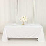 Scuba Rectangular 72x120 Tablecloth White - Wrinkle Free & Stain Resistant Table Cover