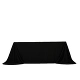 Scuba Rectangular 90x132inch Tablecloth Black with Rounded Corners – Seamless, Wrinkle Free