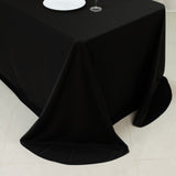 Scuba Rectangular 90x132inch Tablecloth Black with Rounded Corners – Seamless, Wrinkle Free