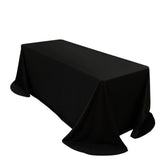 Scuba Rectangular 90x132inch Tablecloth Black with Rounded Corners – Seamless, Wrinkle Free