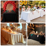 Scuba Rectangular 90x132inch Tablecloth Black with Rounded Corners – Seamless, Wrinkle Free