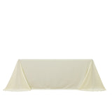Scuba Rectangular 90x132inch Tablecloth Ivory with Rounded Corners – Seamless, Wrinkle Free