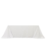 Scuba Rectangular 90x132inch Tablecloth White with Rounded Corners – Seamless, Wrinkle Free