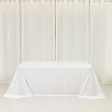 Scuba Rectangular 90x132inch Tablecloth White with Rounded Corners – Seamless, Wrinkle Free