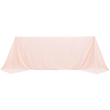 90x132inch Blush Premium Scuba Wrinkle Free Rectangular Tablecloth, Seamless Scuba Polyester