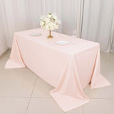 90x132inch Blush Premium Scuba Wrinkle Free Rectangular Tablecloth, Seamless Scuba Polyester