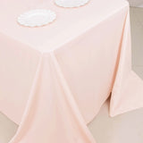 90x132inch Blush Premium Scuba Wrinkle Free Rectangular Tablecloth, Seamless Scuba Polyester