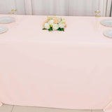 90x132inch Blush Premium Scuba Wrinkle Free Rectangular Tablecloth, Seamless Scuba Polyester