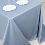 90x132inch Dusty Blue Premium Scuba Wrinkle Free Rectangular Tablecloth, Seamless Scuba Polyester