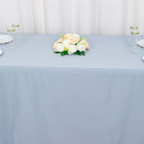 90x132inch Dusty Blue Premium Scuba Wrinkle Free Rectangular Tablecloth, Seamless Scuba Polyester