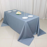 90x132inch Dusty Blue Premium Scuba Wrinkle Free Rectangular Tablecloth, Seamless Scuba Polyester