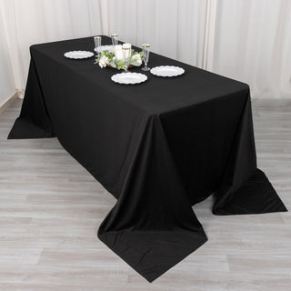 Black Premium Scuba Wrinkle-Free Rectangular Tablecloth: A Touch of Elegance