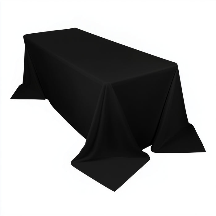 Black tablecloth draped elegantly over a table