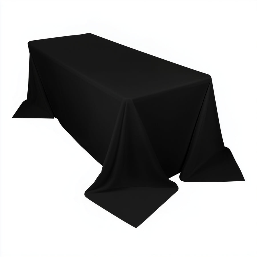 Black tablecloth draped elegantly over a table