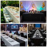 Scuba Rectangular Tablecloth 90×132inch Pearl White Rhinestone Accents – Seamless, Wrinkle-Free