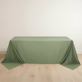 90x132inch Dusty Sage Green Premium Scuba Wrinkle Free Rectangular Tablecloth, Seamless Scuba