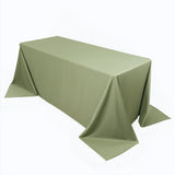 90x132inch Dusty Sage Green Premium Scuba Wrinkle Free Rectangular Tablecloth, Seamless Scuba