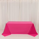 Scuba Rectangular 90x132inch Tablecloth Fuchsia - Wrinkle Free, Stain Resistant