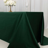 90x132inch Hunter Emerald Green Premium Scuba Wrinkle Free Rectangular Tablecloth, Seamless Scuba