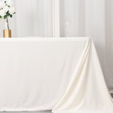 90x132inch Ivory Premium Scuba Rectangular Tablecloth, Wrinkle Free Polyester Seamless