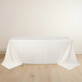 90x132inch Ivory Premium Scuba Rectangular Tablecloth, Wrinkle Free Polyester Seamless