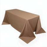 90x132inch Nude Premium Scuba Wrinkle Free Rectangular Tablecloth, Seamless Scuba Polyester