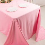 Pink Premium Scuba Wrinkle Free Rectangular Tablecloth, Seamless Scuba Polyester Tablecloth