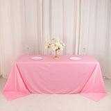 Pink Premium Scuba Wrinkle Free Rectangular Tablecloth, Seamless Scuba Polyester Tablecloth