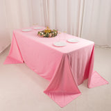 Pink Premium Scuba Wrinkle Free Rectangular Tablecloth, Seamless Scuba Polyester Tablecloth