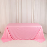 Pink Premium Scuba Wrinkle Free Rectangular Tablecloth, Seamless Scuba Polyester Tablecloth