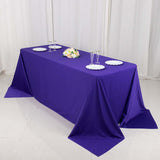 Purple Premium Scuba Wrinkle Free Rectangular Tablecloth, Seamless Scuba Polyester Tablecloth