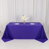 Purple Premium Scuba Wrinkle Free Rectangular Tablecloth, Seamless Scuba Polyester Tablecloth