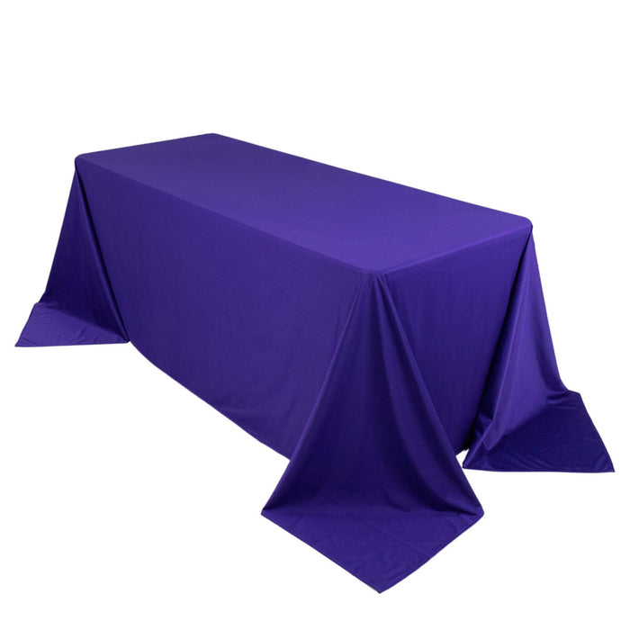 Purple Premium Scuba Wrinkle Free Rectangular Tablecloth, Seamless Scuba Polyester Tablecloth