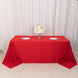 90x132inch Red Premium Scuba Wrinkle Free Rectangular Tablecloth, Seamless Scuba Polyester