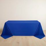 Royal Blue Premium Scuba Rectangular Tablecloth, Wrinkle Free Polyester Seamless Tablecloth