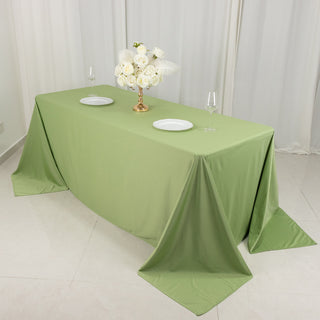 Experience Luxury and Convenience with the Sage Green Premium Scuba Rectangular Tablecloth
