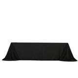 Scuba Rectangular 90x156inches Tablecloth Black Rounded Corners – Seamless, Wrinkle Free