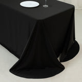 Scuba Rectangular 90x156inches Tablecloth Black with Rounded Corners – Seamless, Wrinkle Free
