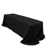 Scuba Rectangular 90x156inches Tablecloth Black with Rounded Corners – Seamless, Wrinkle Free
