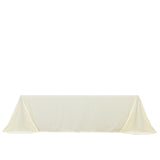 Scuba Rectangular 90x156inches Tablecloth Ivory Rounded Corners – Seamless, Wrinkle Free
