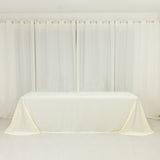 Scuba Rectangular 90x156inches Tablecloth Ivory with Rounded Corners – Seamless, Wrinkle Free