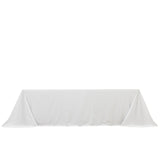 Scuba Rectangular 90x156inches Tablecloth White Rounded Corners – Seamless, Wrinkle Free