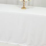Scuba Rectangular 90x156inches Tablecloth White with Rounded Corners – Seamless, Wrinkle Free