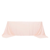 90x156inch Blush Premium Scuba Wrinkle Free Rectangular Tablecloth, Seamless Scuba Polyester