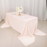 90x156inch Blush Premium Scuba Wrinkle Free Rectangular Tablecloth, Seamless Scuba Polyester