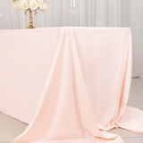 90x156inch Blush Premium Scuba Wrinkle Free Rectangular Tablecloth, Seamless Scuba Polyester